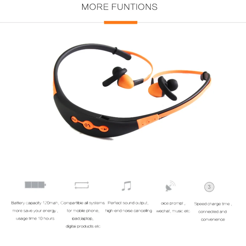 Акция Спортивная bluetooth гарнитура с креплением на шее 4 1 от одного до двух