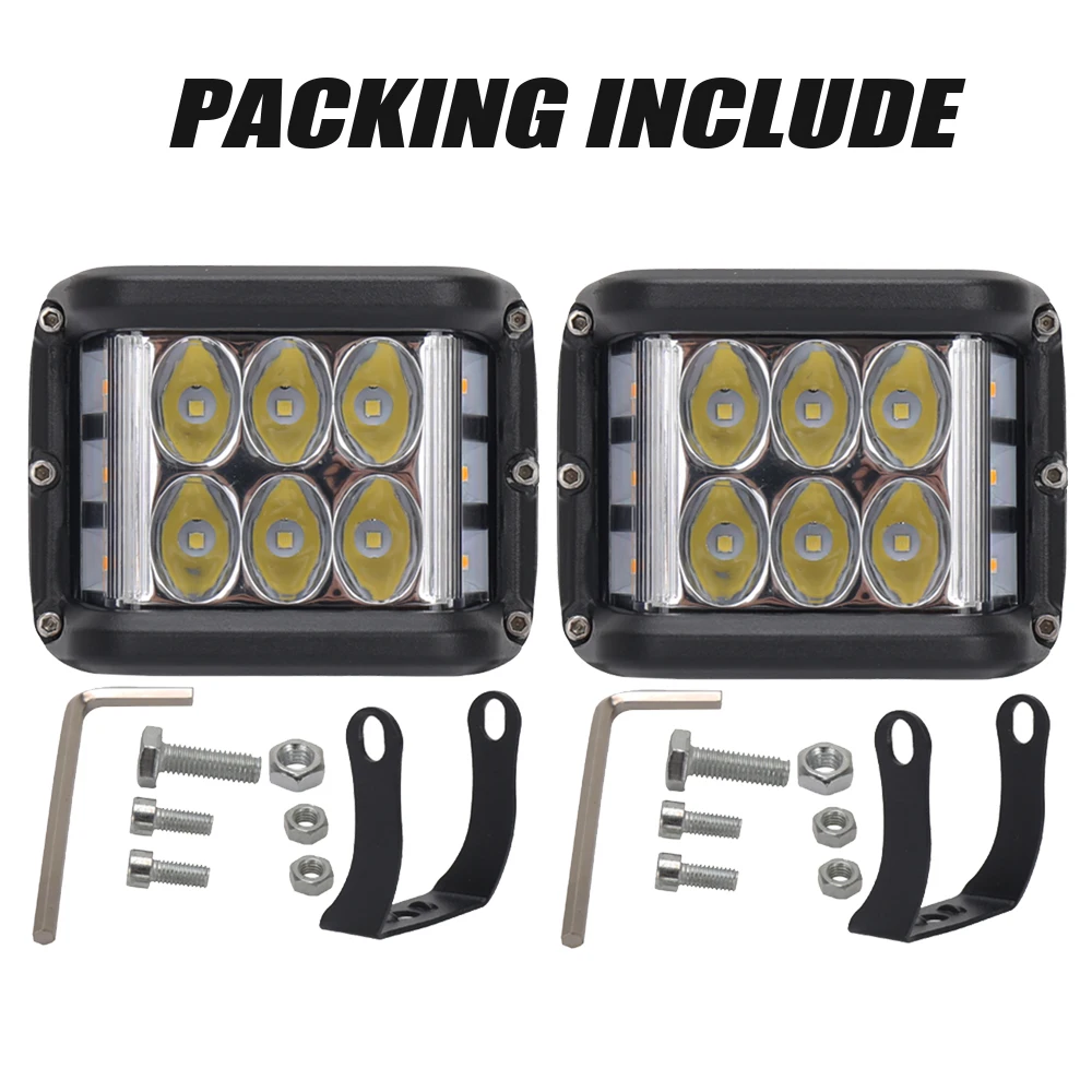

Led Work Light for Boat Truck ATV SUV Tractor Motorcycle 4x4 vehicles 2 pieces 18w Yellow and White