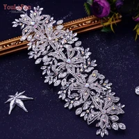 youlapan hp395 luxurious wedding hair tiara handmade rhinestone hairbands flower hair ornaments bridal accessories jewelry