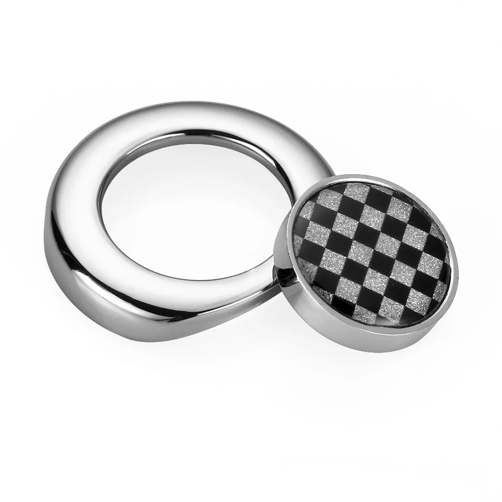 Checker Silver Автомобильный Стайлинг внутренний выключатель зажигания Кнопка Стикеры для Mini Cooper, Countryman, Clubman R55 R56 R57 R58 R59 R60 R61 аксессуары - Название цвета: Checker Silver
