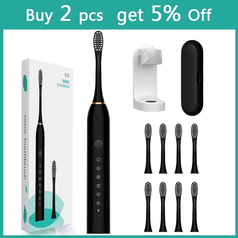 Sonic Электрический Зубная щётка мощный ультра sonic USB Перезаряжаемые зубные щетки