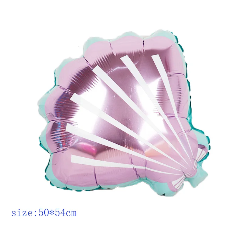 1pc purple 1 шт., новинка, розовые, фиолетовые Детские воздушные шары для девочек на свадьбу, Гавайские воздушные шары в виде раковины, воздушные шары из фольги, Русалка, украшение на день рождения, морская игрушка - Цвет: 1pc purple