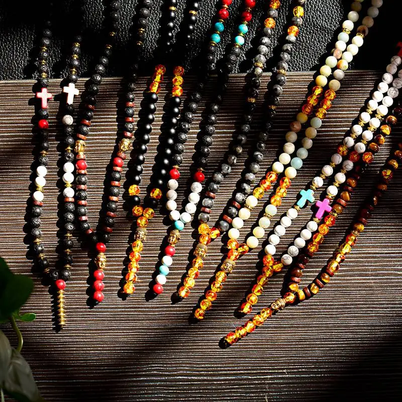 OIQUEI винтажное женское мужское золотое ожерелье с бусинами Будды Новый дизайн