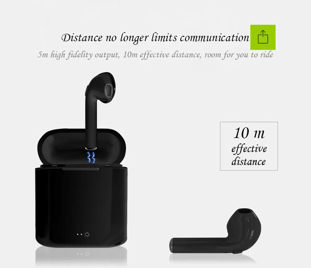 На русском языке TWS наушники-вкладыши Bluetooth I7 I7s мини беспроводные наушники музыкальные наушники стерео гарнитура для Iphone X 7 8 samsung Xiaomi