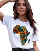 fashion aesthetic cartoon africa print tshirt 90s cute tees top women short sleeve simple clothing lady tops tshirts t shirt