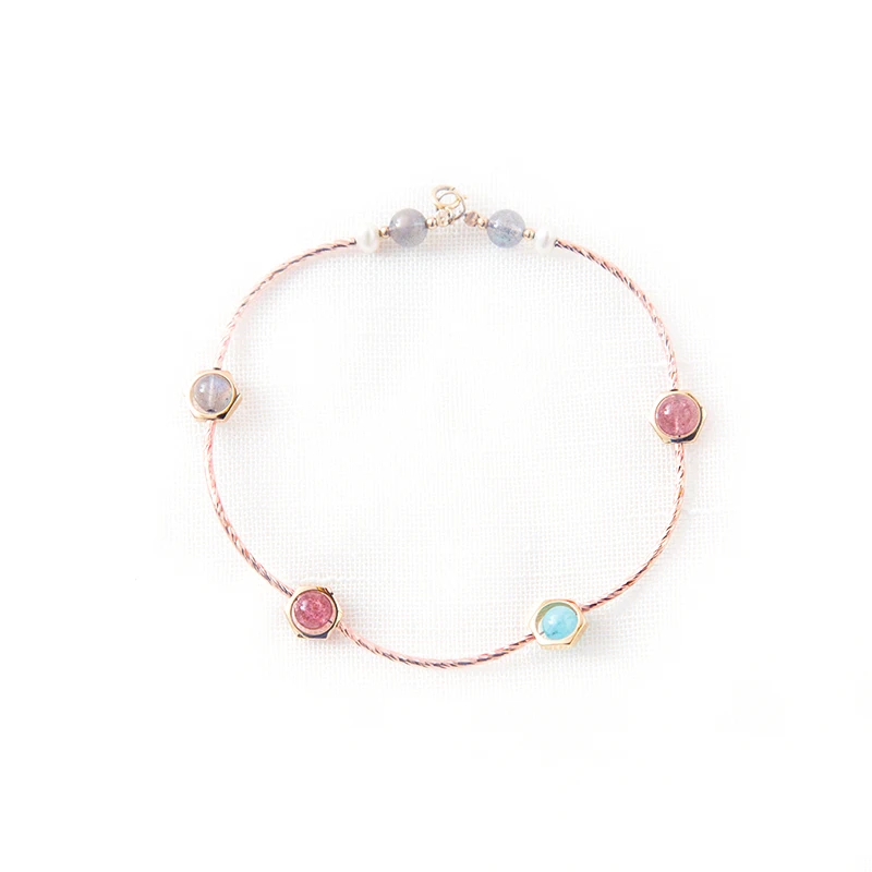 Цепочка для ног цветение персика брак ледяные семена клубничный кристалл