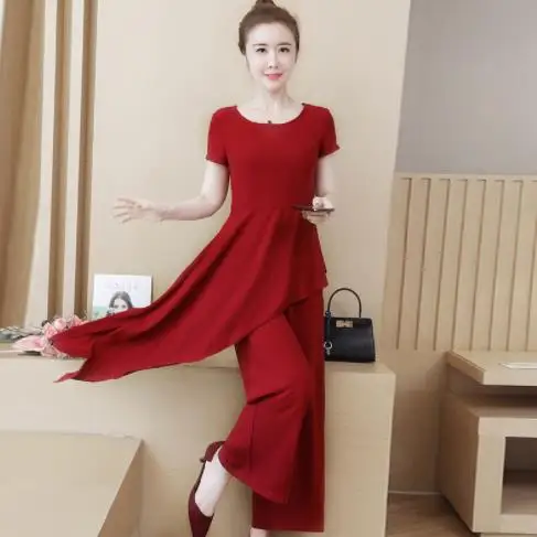 M 4xl черные красные летние комплекты из двух предметов женские плюс размер