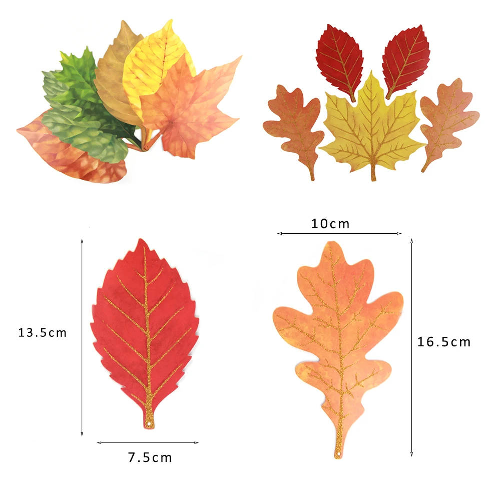 15 шт. Осенние декорации с днем рождения набор золотой фольги флаг кленовый лист