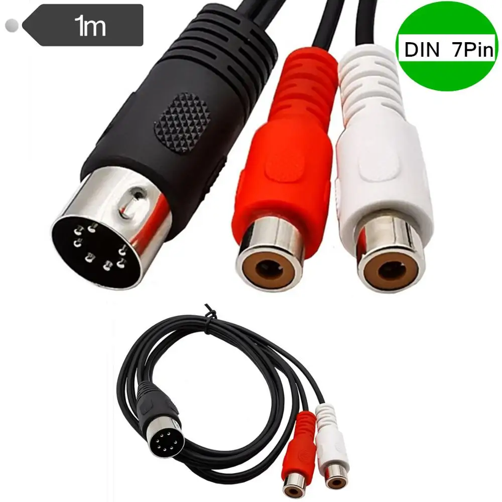 7 контактный DIN мужской MIDI кабель для 2 Двойной RCA Женский штекер аудио 0 5 м 1