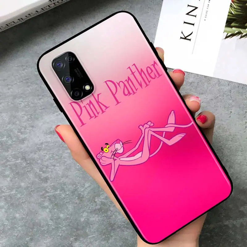 Противоударный чехол с розовой пантерой для OPPO Realme7 7i 6 5 3 2 Pro C1 C2 Black телефона