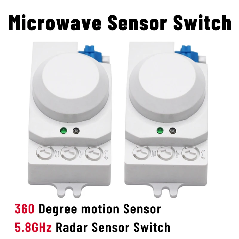 

1-10pcs Microwave Switch 5.8 GHz Movement Body Motion Radar Detector Sensor Lights Switch AC220～240V Indoor Wall Sensor Switch