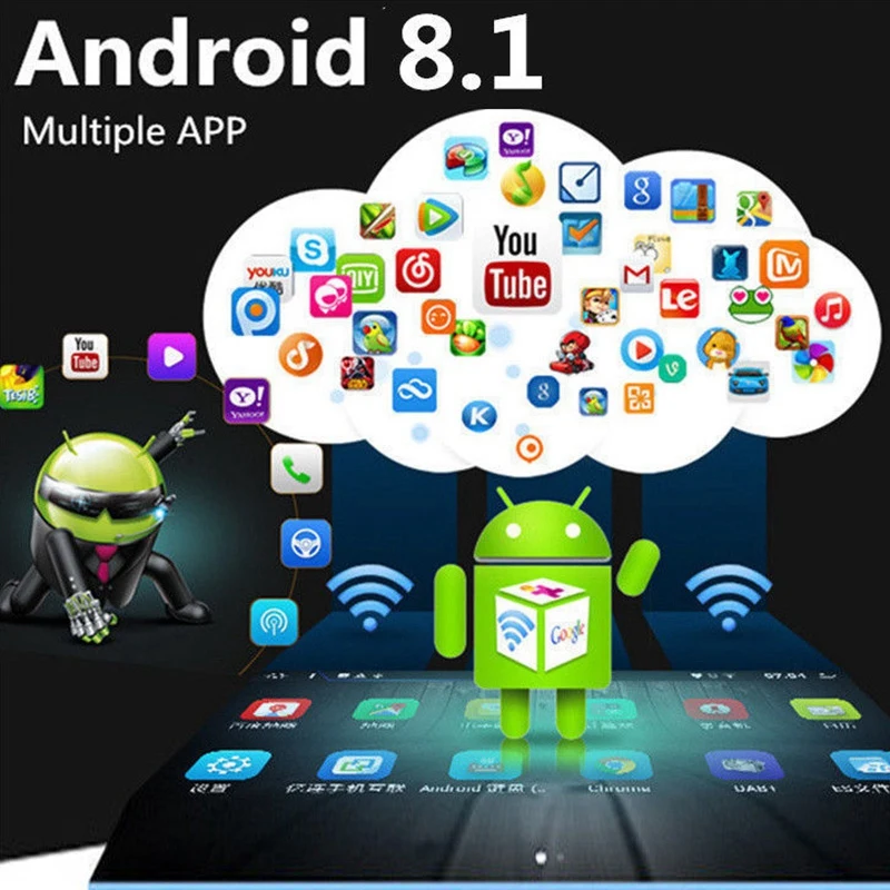 10,1 дюймов Android 8,1 четырехъядерный 2 Din автомобильный стерео радио gps Wifi пресс MP5 плеер 16G с цифровым емкостным сенсорным экраном