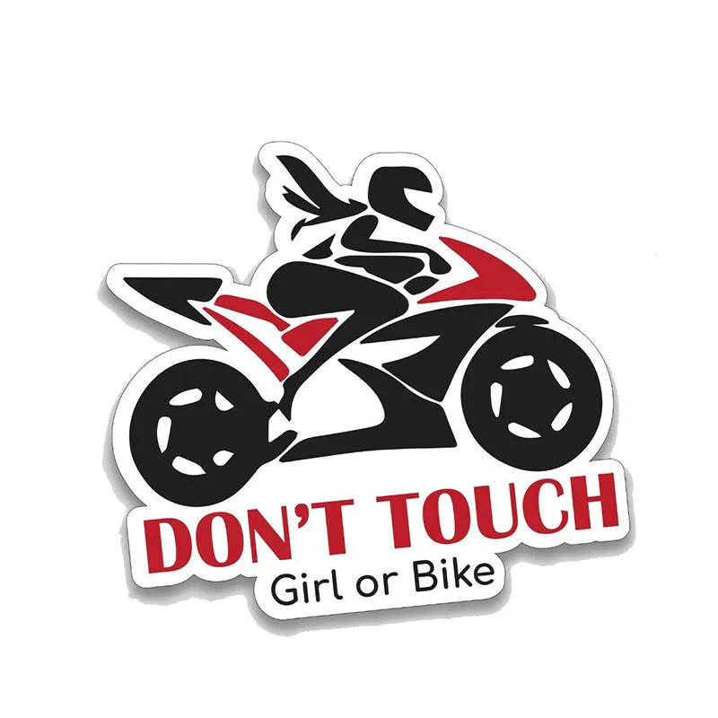 

Motorcycle Bike Girl Touch PVC Decal Funny Bike JDM Race Decoration Waterproof Car Sticker 13cm*14cm