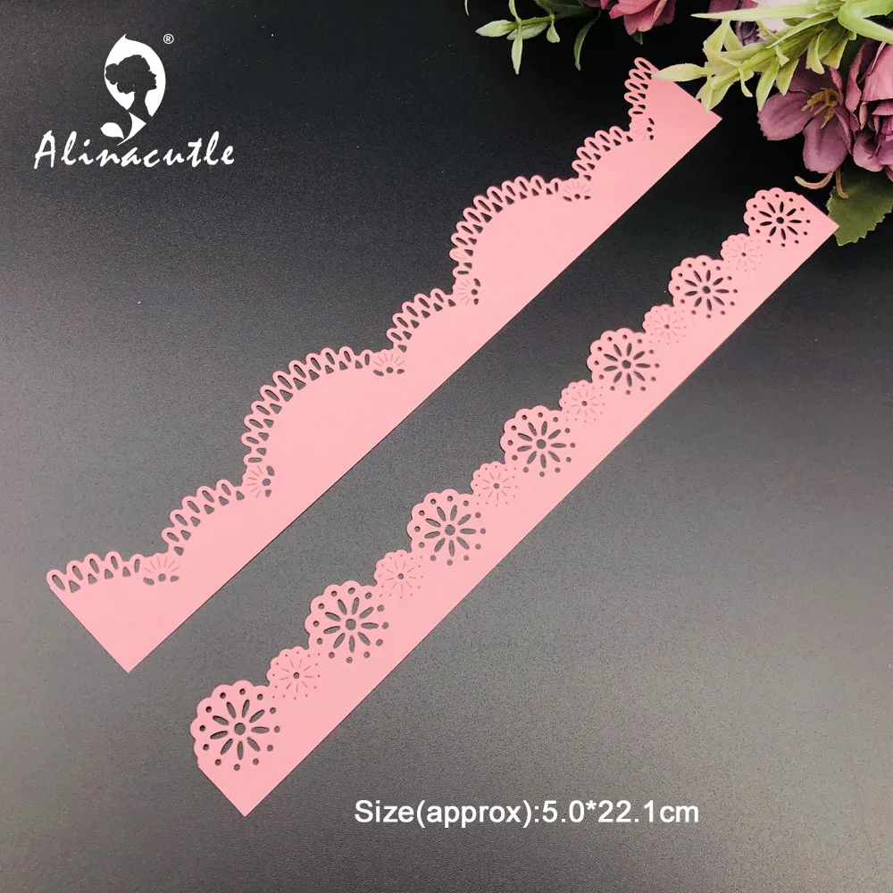 Alinacutle Slimline Metal Cutting Dies Cut 2pc Lace Vintage Border Edge Scrapbooking Paper Craft Handmade Album Card Punch Art | Дом и сад
