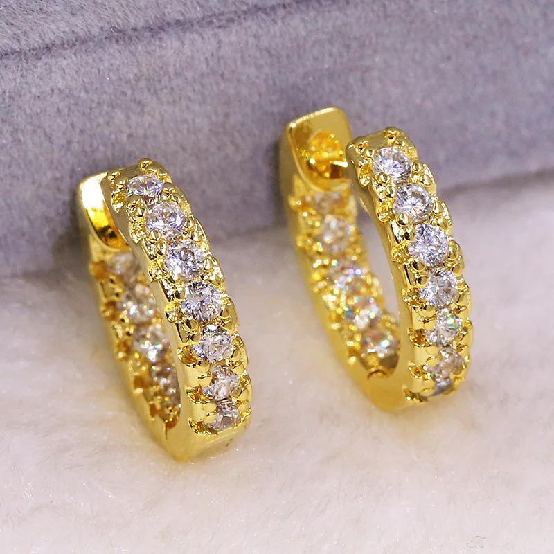 14K Soild Gold Jewelry Stud Earrings for Women Fashion Girls 2020 Christmas Gift Banquet Office Wedding Earrings for Women Gift