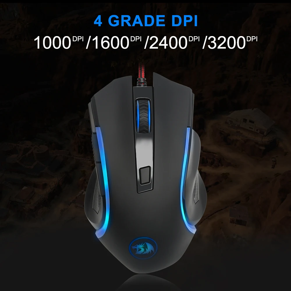 

Redragon NOTHOSAUR M606 USB Wired Gaming Mouse 3200 DPI 6 buttons 7 colors backlit ergonomic Gamer mice for laptop PC computer