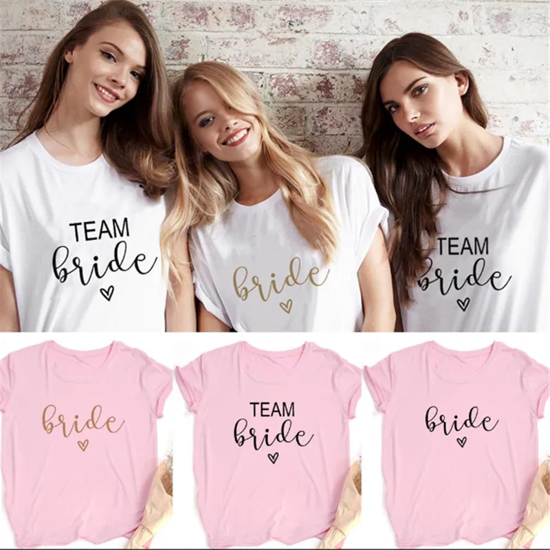 6 Size Wedding Decoration Bride To Be T-shirt Party Supplies Bride/Bride Squad Hen Bachelor Party Bridal Shower Bridesmaid Gift