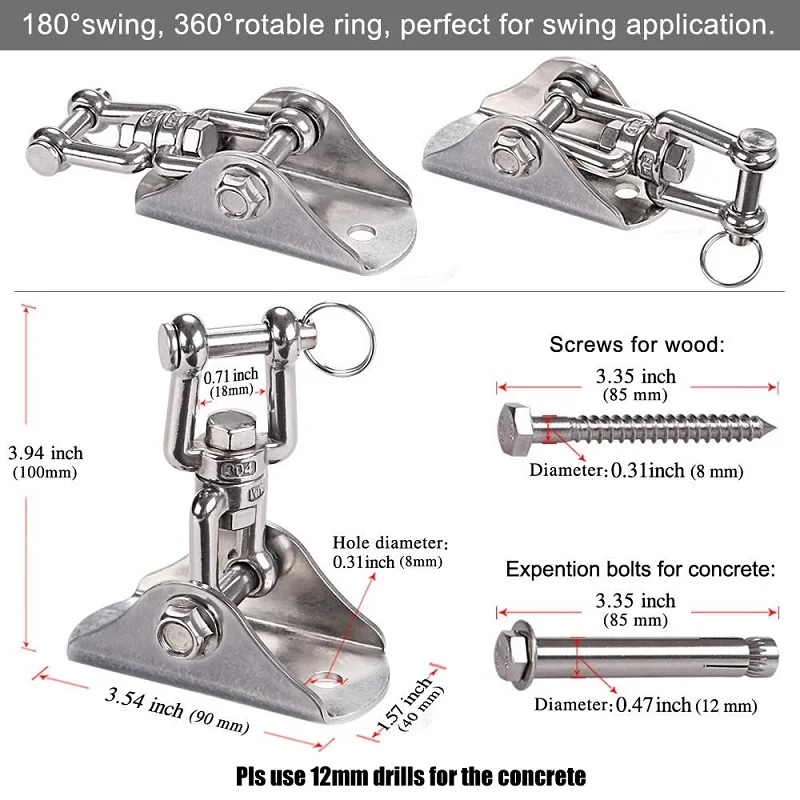 Кронштейн для подвески крепление гамака вращающаяся сверхмощная Вешалка крючок