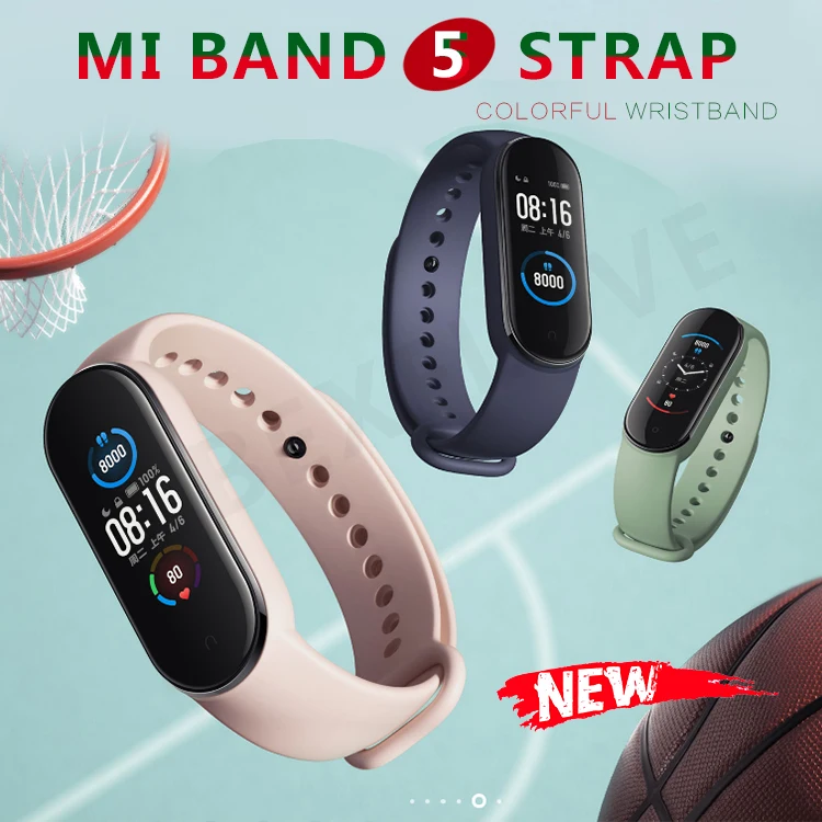 

Ремешок силиконовый для Xiaomi Mi Band 5, спортивный браслет для Xiaomi mi band 5