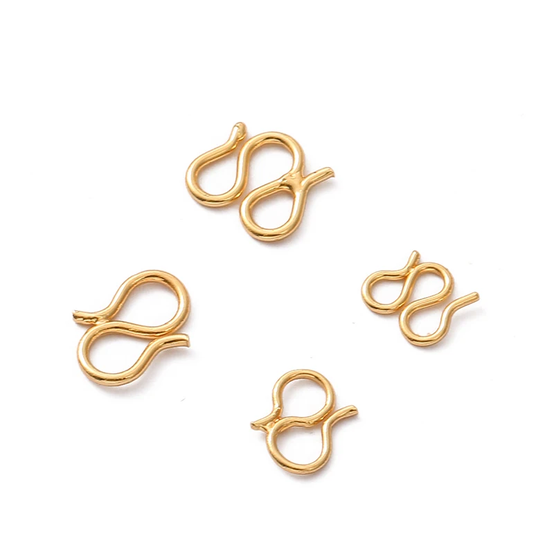 

10Pc18KGold Plated Copper S Shape Hook Clasp Metal End Connectors M Shape For Diy Jewelry Accessories Necklace Bracelet Findings