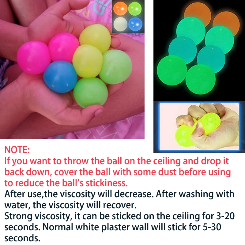 Палочки настенные мячи 3/4/8 шт. флуоресцентные шарики мишени антистрессовые для