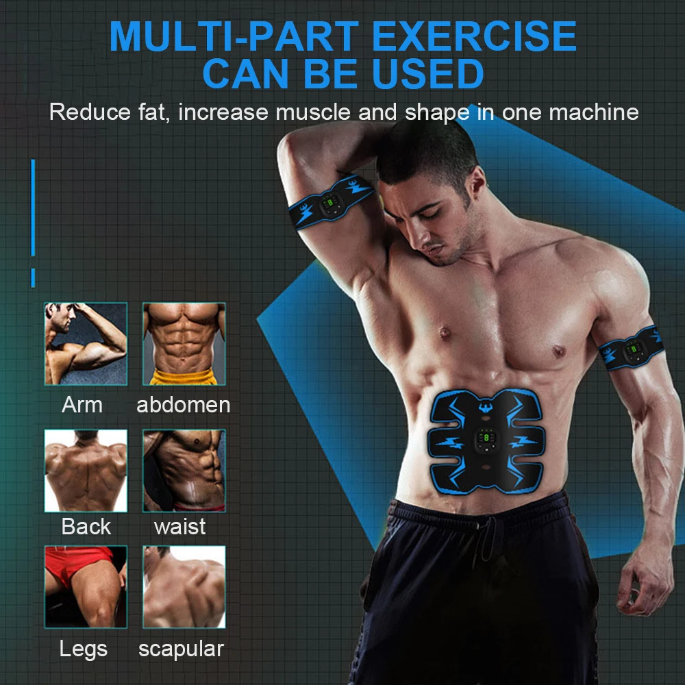 professional ems 1 set fat burning abs stimulator muscle stimulator trainer toner massage exercise equipment parts for fitness free global shipping