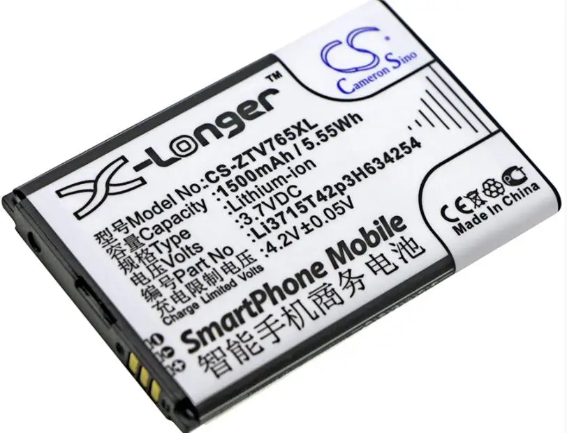 Cameron sino 1500 мАч аккумулятор для zte Blade G Leo Q1 V765 V765 Nuevas V765M Li3715T42p3H634254