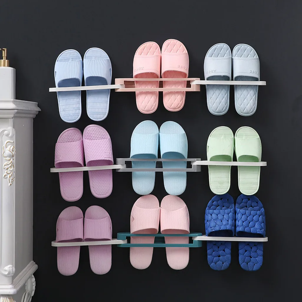 Bathroom Wall Mounted Shoe Storage Rack Hanging Shelf 3 In 1 Holder Home &amp Organization Accessories Organizers | Дом и сад
