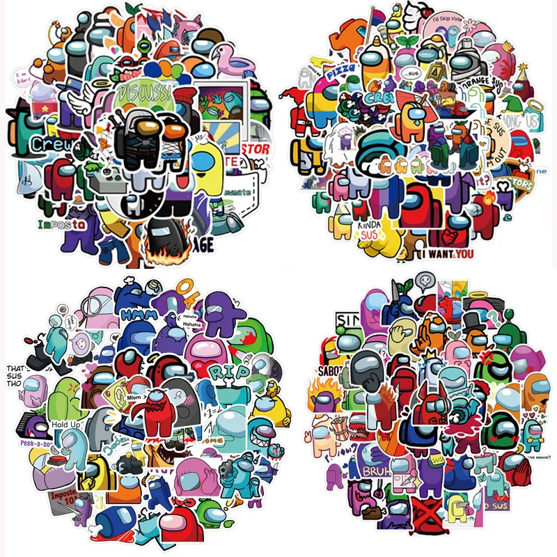 

50Pcs/pack Game Among US Cartoon Stickers For Laotop Phone Skateboard Fridge Guitar Motorcycle Car Travel Luggage Sticker Decals