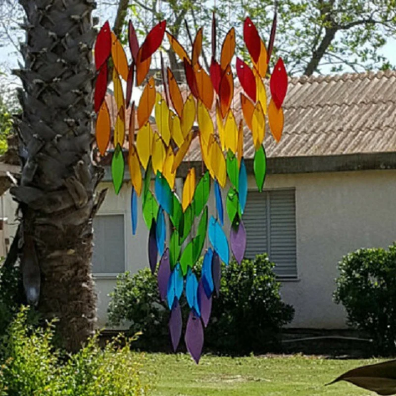 Тропические радужные листья колокольчики украшение для дома спиральный хвост