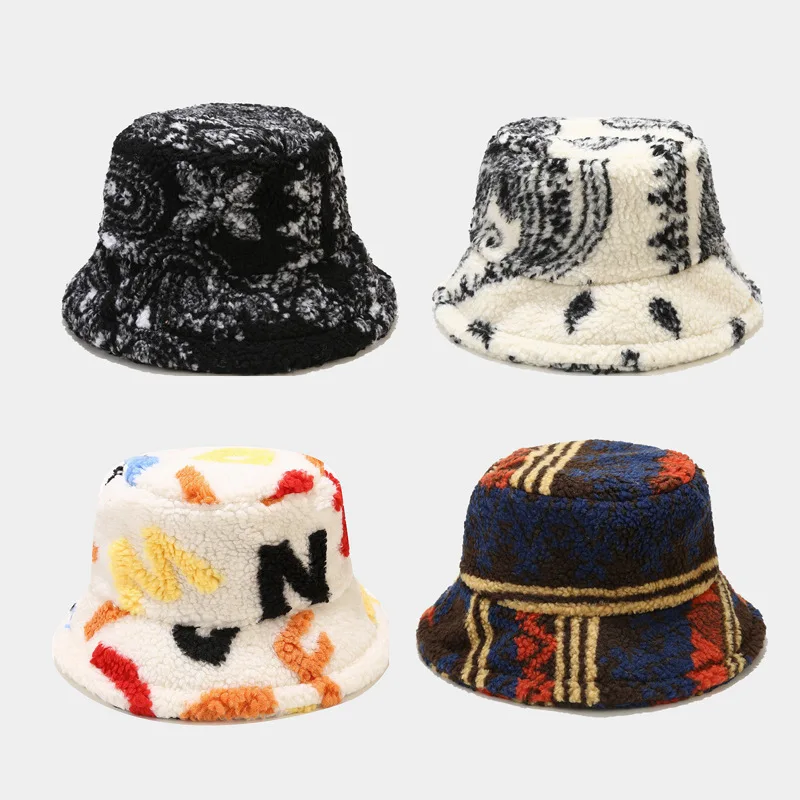 

Ethnic Style Retro Fashion Winter Bucket Hat for Women 2021 Trend Casual Women's Winter Panama Cap Outdoor Warm Fisherman Hat