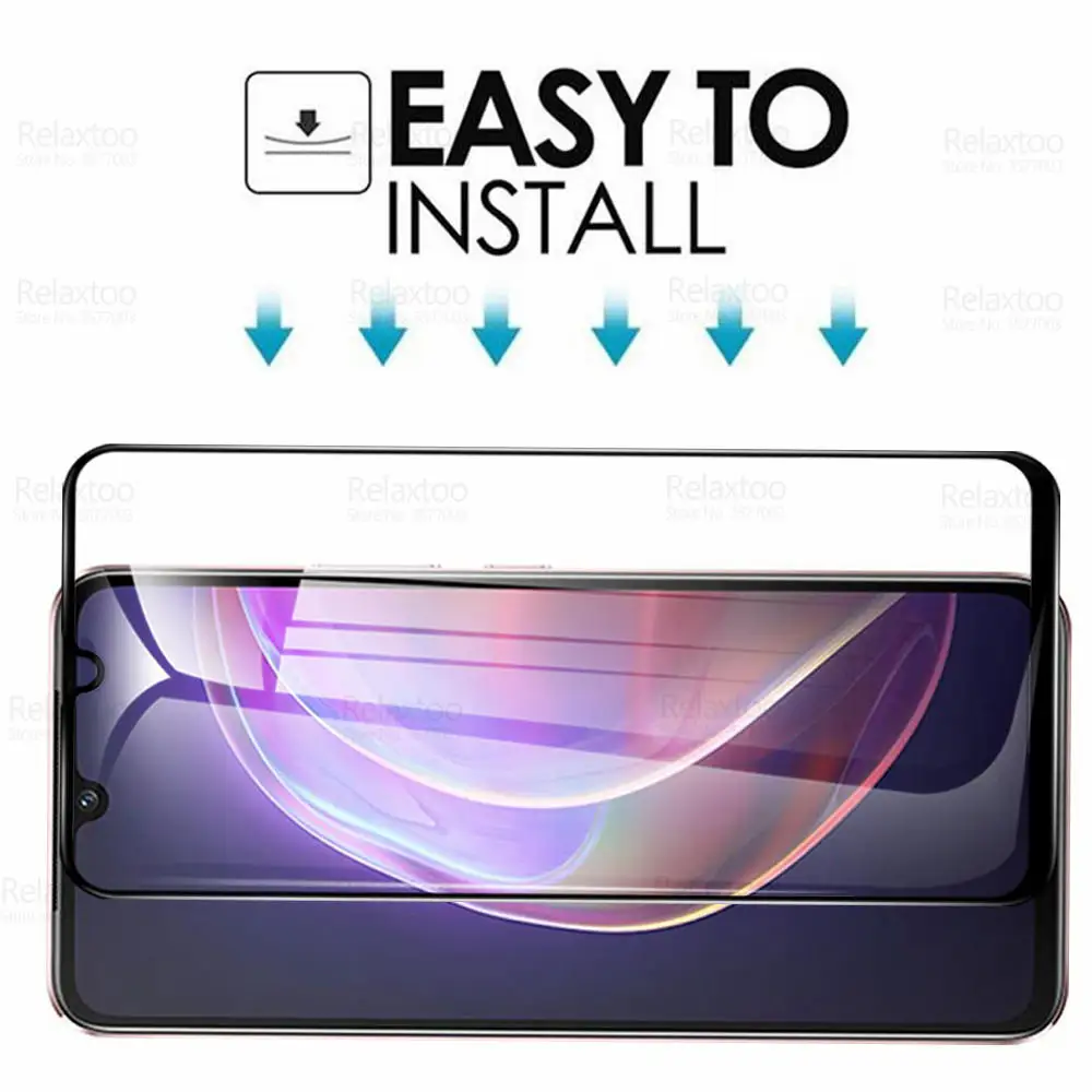 2pcs 9d full glue tempered glass for vivo v21 v20 se v17 v 21 20 17 pro y31 y30 y20 y11 screen protector cover protective film free global shipping