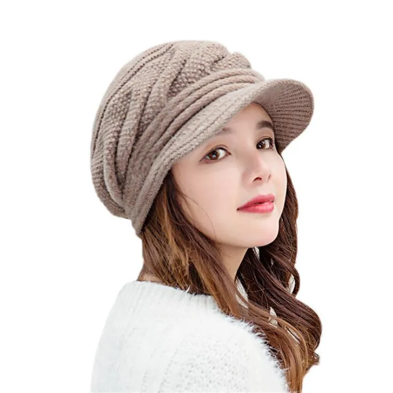 

Fashion Women Knitted Hat Winter Plus Keep Warm Cap Baseball Caps