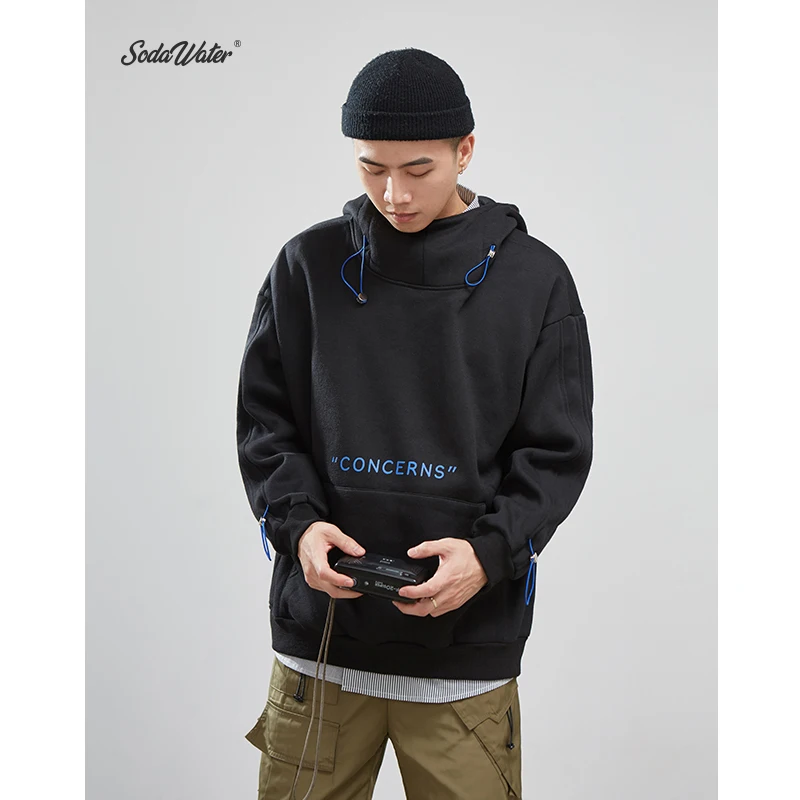 SODAWATER Men Drawstring Winter Hoodies Streetwear Hip Hop Mens and Sweatshirts High Street Loose Style 94406WS | Мужская одежда