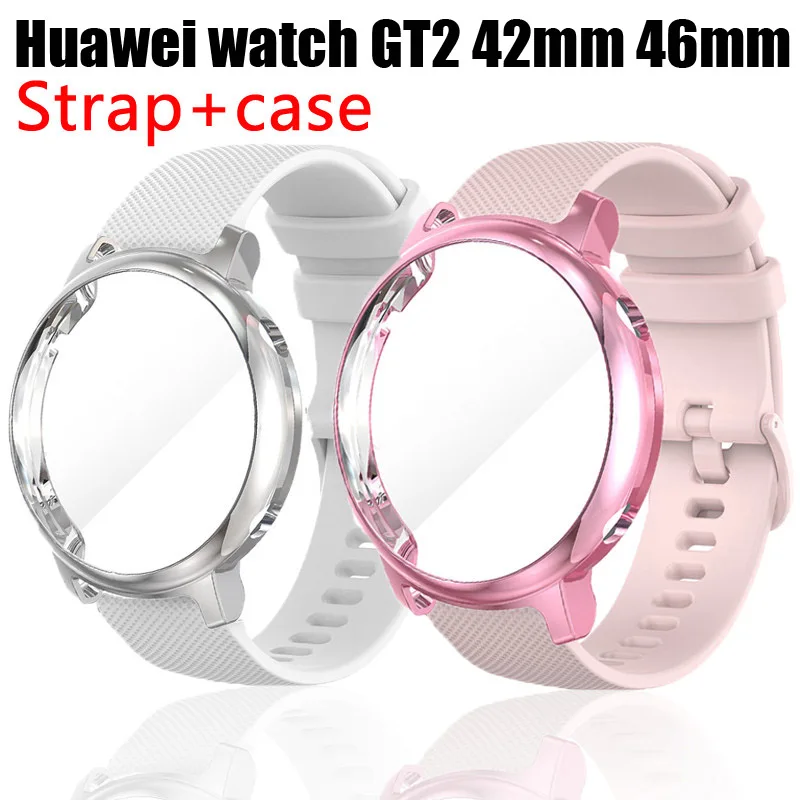 Ремешок силиконовый для смарт часов Huawei Watch GT2 GT 2 42 мм 46 защитный чехол honor magic2