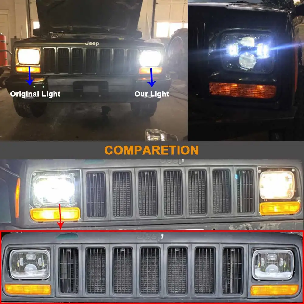Для Jeep Cherokee XJ 1984 до 2001 лампы 5x7 "СВЕТОДИОДНЫЙ грузовик передняя фара 6x7 дюймов