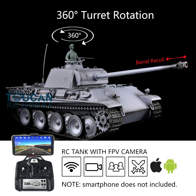 Heng Long 1/16 7.0 RC Tank 3879 Улучшенная вспышка G FPV отдача ствола 360 °|Радиоуправляемые