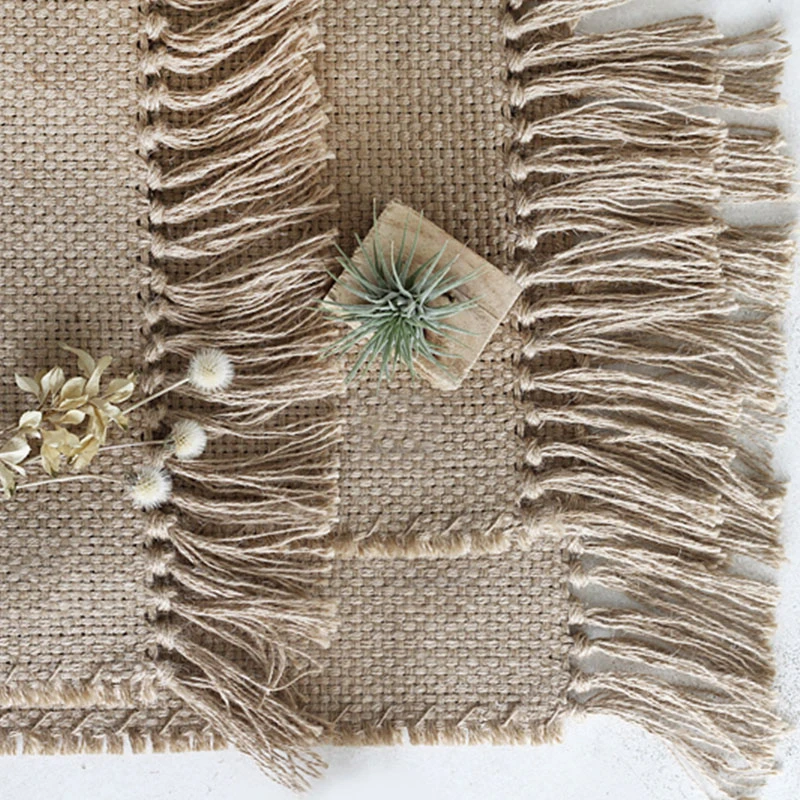 Джутовый плетеный коврик ковры ручной работы для гостиной спальни декоративный
