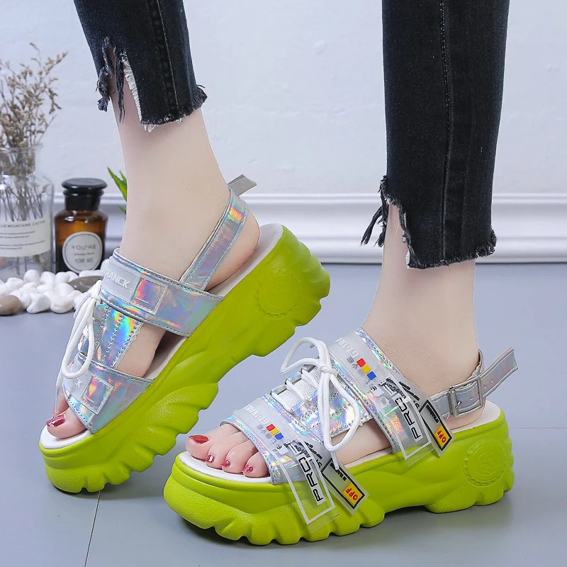 Сандалии Rimocy женские на танкетке и массивной платформе пляжные Босоножки с