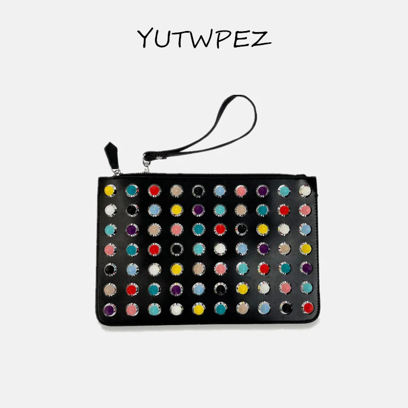 Клатч для женщин женская сумочка с заклепками модная сумка конверт вечерние