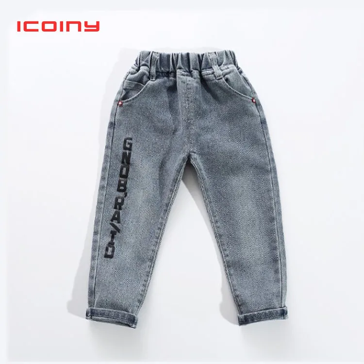 Детские джинсы с надписью ICOINY повседневные для мальчиков и девочек 2020 | Детская