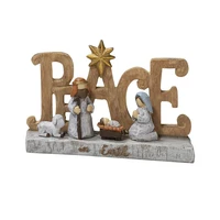 sculpted nativity scene figures with christmas messages tabletop holiday decorations true meaning for celebrating home decorat