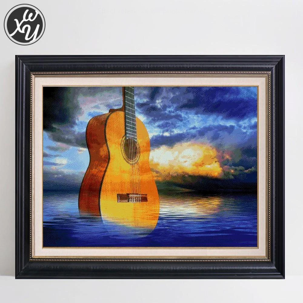 Наборы для алмазной живописи взрослых гитара полная вышивка крестиком музыка