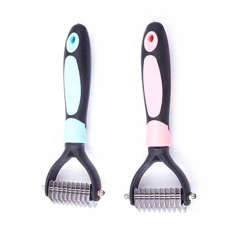 

1PC Pets Fur Knot Cutter Dog Grooming Shedding Tools Pet Cat Hair Removal Comb Brush Double Sided Pet Products Dog Supplies
