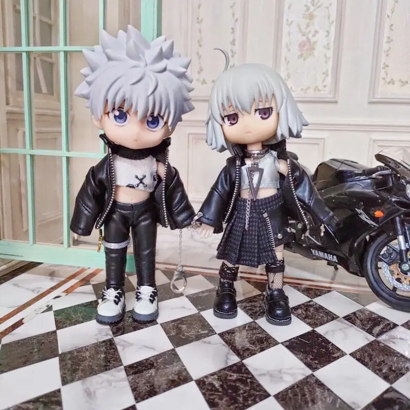 

OB11 doll clothes suit suitable for ob11 black fashion metal shadow suit doll accessories