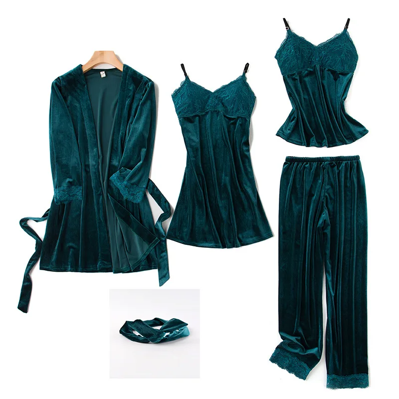 Зимние женские бархатные пижамные комплекты одежда для сна пижама на бретельках