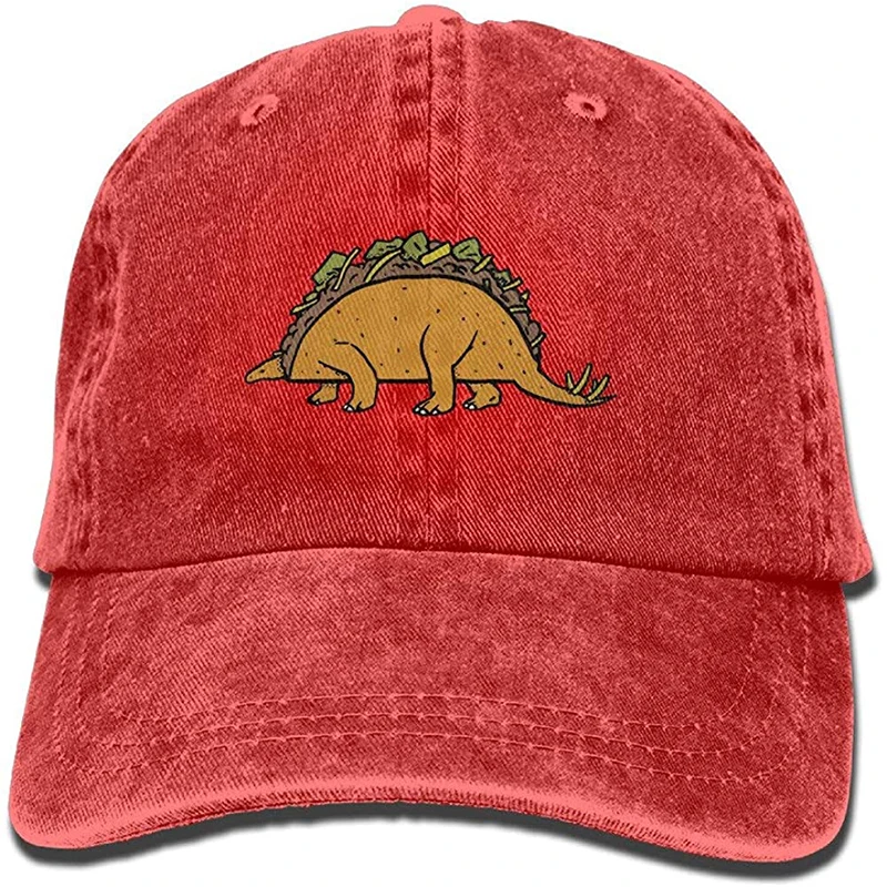 

Комбинированная хлопковая спортивная бейсбольная шапка унисекс Taco Dinosaur с эффектом потертости, регулируемая, один размер