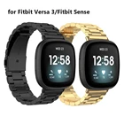 Металлический ремешок для часов Fitbit Sense Band, сменный Браслет из нержавеющей стали для Fitbit Versa 3, однотонный браслет