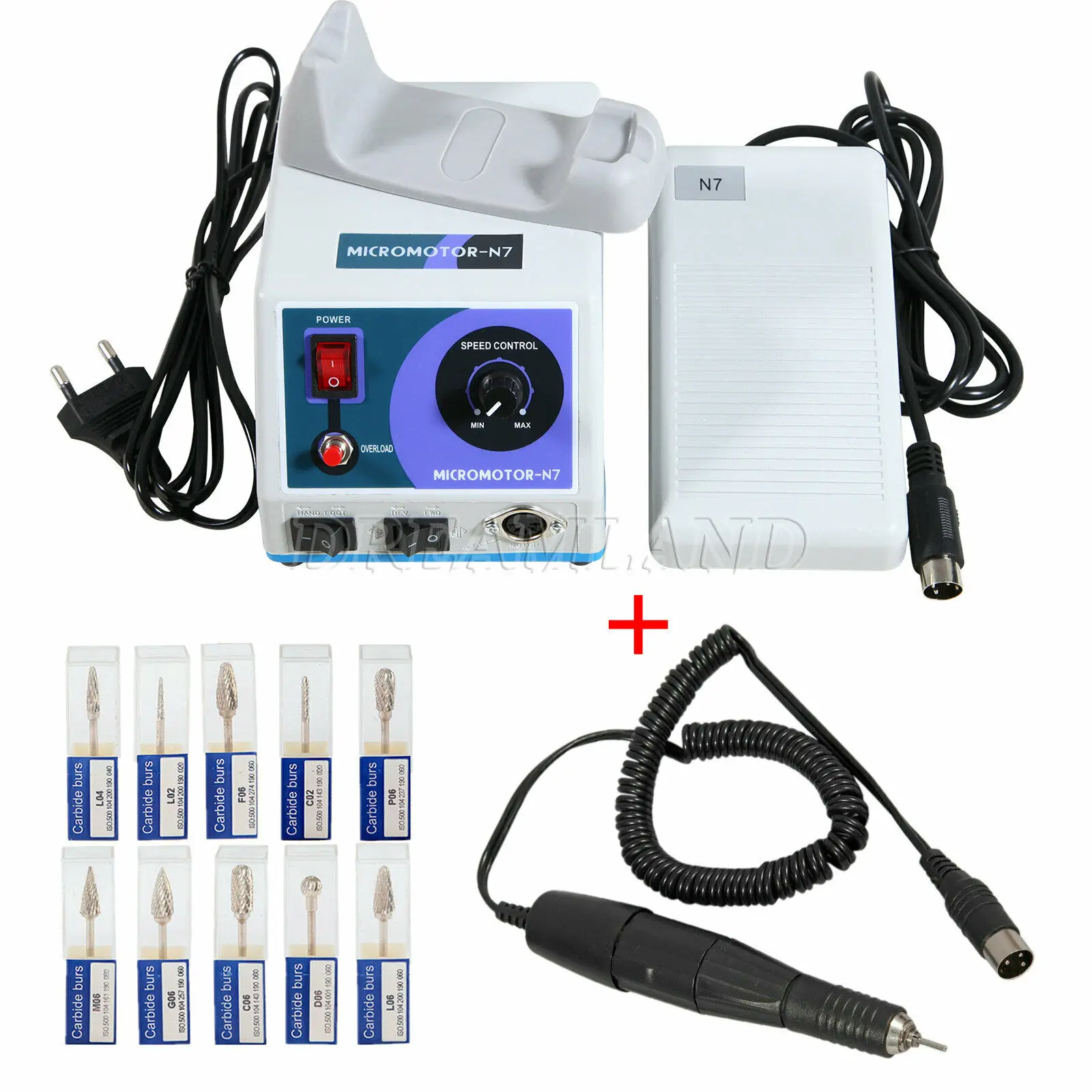Стоматологический микромотор MARATHON полировщик с мотором 35K RPM наконечник N7 + 10 шт.