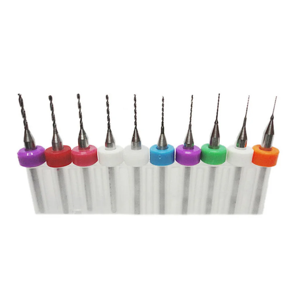 

10pcs Micro Print Replacement Random Color Hard Alloy Tools Stable PCB Accessories 0.3-1.2mm Multifunction Drill Bits Set